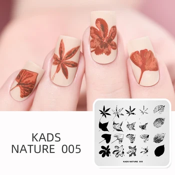 KADS Natura 005 Supratipar Diverse Frunze Imagine de Arțar Template-uri DIY Imagine Șablon Șablon Instrumente de Frumusete Unghiilor Placa de Timbru