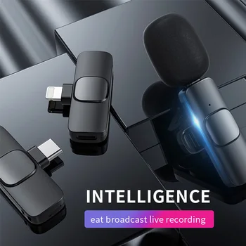 Pentru iPhone Wireless Lavaliera Microfon Portabil Audio Înregistrare Video Mini Microfon de Live Broadcast Telefon Android Microfonoe vlog
