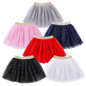 Moda Copii Fete Plasă de Fuste Printesa Stele Sclipici Dans Balet Tutu Talie Elastic Sequin Party Girl Faldas Rochie de Bal 2-12Y