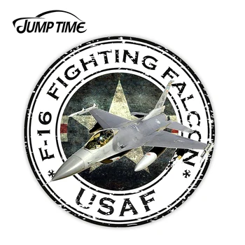 JumpTime 13cm x 13cm SUA F-16 Fighting Falcon USAF U.S.A.F. Militare Sigiliu Autocolant Rotund Laptop Pavilion Carte Casca Motocicleta Usa