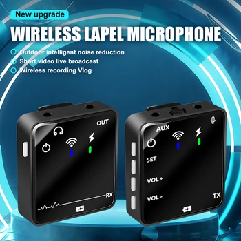 2.4 G Wireless Lavaliera Microfon Sistem de Streaming Video Clip Rever Microfon Pentru Telefon, aparat Foto DSLR Studio de Înregistrare Interviu