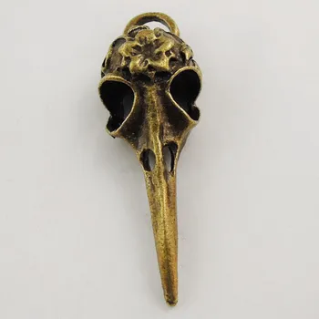 4buc 38*13*11mm Gotice Punk Skull Cap de Pasăre Subliniat Gura Farmece Pandantive Bronz Antic Accesorii DIY Bijuterii lucrate Manual