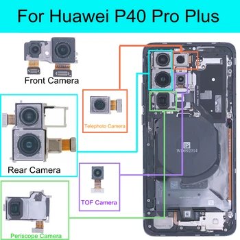 Fata si Camera din Spate Pentru Huawei P40 Pro PLUS Confruntă și Spate aparat de Fotografiat cu unghi larg Ultra Conector Teleobiectiv Modulul Cablu Flex Replacem