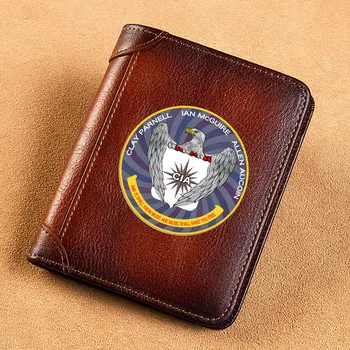 De înaltă Calitate din Piele Barbati Statele Unite ale americii CIA Vultur Imprimare Capacul Scurt Cartelei Geanta Brand de Lux de sex Masculin Portofel
