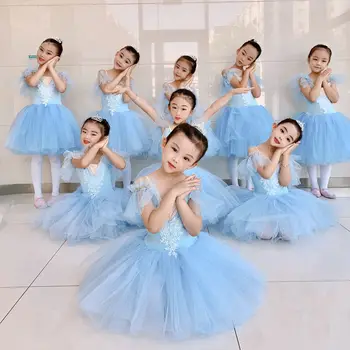 Ruoru Fete Balet Tutu Dress copii Copii Tul de Balet, Dans, Gimnastica Tricou Rochie de Performanță pentru dans