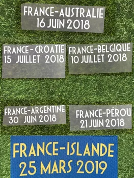 2018 Franța Final De Meci Detaills Franța Și Croația, Peru, Argentina, Belgia, Australia Oferind Data De Meci De Fotbal Patch Insigna