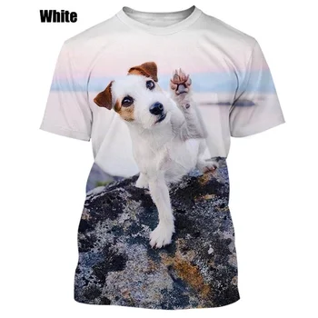 2022 Noua Moda Animal Jack Russell Terrier 3D Imprimate Barbati tricou Unisex Casual Animal Drăguț Câine de Imprimare Topuri