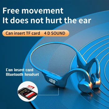 VG06 Conceptuale Conducție Osoasă Cască fără Fir Bluetooth pentru Căști TWS Cască Sport Pavilioane Cu Afișaj Digital auditiv