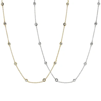 De înaltă calitate moda bijuterii femei argint 925 cz stația de lanț de argint colier pentru femei