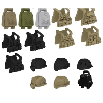 Militare moderne rucsac vesta casca arme swat militare Compatibile cu Cifre DIY Originale Blocuri Caramizi Mini jucarii