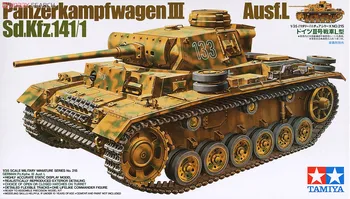 Tamiya 35215 1/35 Kit de Rezervor Model German PzKpfw Panzer III Ausf. Am Sd.kfz 141/1