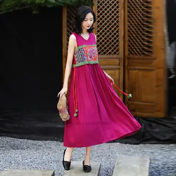2022 chineză tradițională hanfu rochie orientale performanță etapă de dansuri populare rochie de floarea națională broderie rochie retro sundress