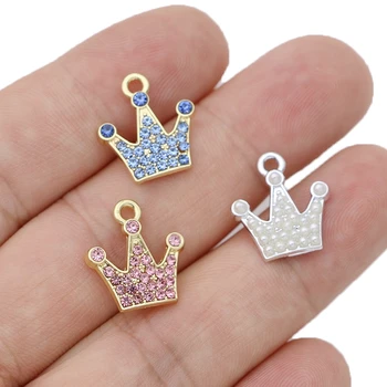 10buc Placat cu Argint Crystal Pearl Crown Charm Pandantiv Bijuterii Brățară Colier Cercei Constatările Accesorii DIY Meșteșug