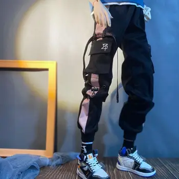 BJD papusa costum pentru Unchiul moda individualitate sport hip hop hip pantaloni pantaloni cargo Unchiul partea cu dungi albe și pantaloni negri papusa