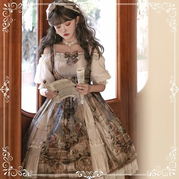 Melonshow Cia Lolita Rochie De Pictură În Ulei Originale Dulce Lolita Jsk Elegant Curtea Rochie Stil Camasa Costum Adult Fete Personalizabile
