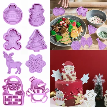 3/4buc Crăciun Biscuit Mucegai Moș crăciun om de Zăpadă Elan 3D Cookie Piston Cutter DIY Fondant de Patiserie Tort de Decorare pentru Crăciun Petrecere
