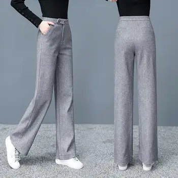 2021 Iarna Noi Pantaloni Spic de Lână Pantaloni Femei Pantaloni Casual All-Potrivire Slăbire și Cald Pantaloni Largi