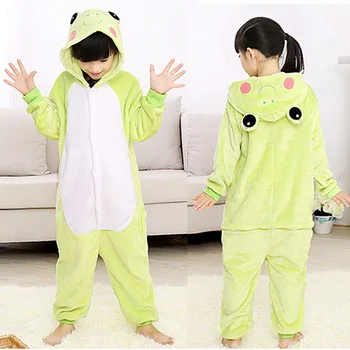 Kigurumi Costum Broasca Copii Cosplay Salopetă Călduroasă Băiat Fată Anime Party Animal Deghizare Cu Gluga