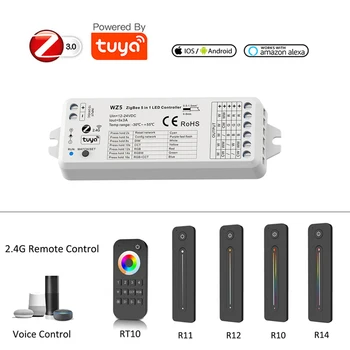 TUYA Zigbee Smart Led Controller DC12V 24V DIM RGB RGBW RGBWW RGBCW RGBCCT Banda De 2.4 G RF de la Distanță Google Echo Plus de Control Vocal