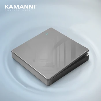 KAMANNI Gri Întrerupător cu USB 1/2/3/4 Banda 1/2 Mod de Comutatoare de Perete Standard UE Puterea de a Împinge Butonul Panou de Sticlă Intrerupatoare 10A 220