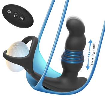 Anal Vibrator de Prostata Masturbatori Inel Dublu Masaj pentru Bărbați Butt Plug Wireless de la Distanță Penetrare Penis artificial Vibratoare pentru Bărbați Gay