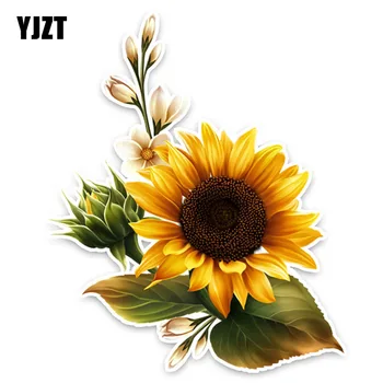 YJZT 11.5*13.7 CM de Floarea-soarelui Decor Flori Autocolante Auto Personalizate de Inalta Calitate de Culoare 11A0725