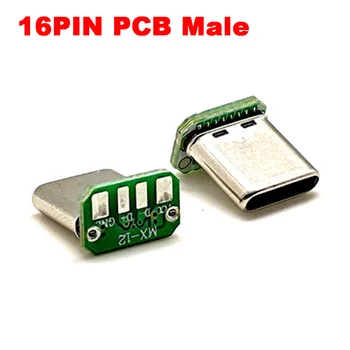 1-10buc USB 3.1 Tip C Verticală Patch Bord 16pin 4 Sarma de Sudura Date de Banda PCB Bord USB de sex Masculin Cap 16P Usb Conector C