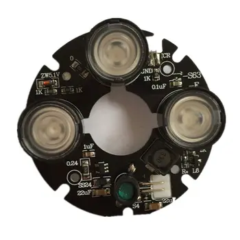 3 matrice de led-uri IR Spot de Lumină în Infraroșu 3x IR LED-uri bord pentru CCTV aparat de fotografiat viziune de noapte (5m diametru)