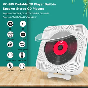 CD Player portabil Difuzor Bluetooth Stereo CD Playere Ecran cu LED-uri se poate Monta pe Perete de Muzica CD Player cu Telecomanda IR Radio FM