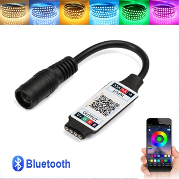 Mini RGB Compatibil Bluetooth Controler cu LED-uri DC 5V 12V 24V Muzica BT Inteligent APP Controller Banda de Lumina de control Pentru Benzi cu LED-uri RGB