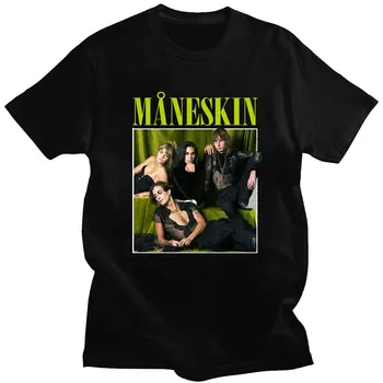 Nou Stil de Vânzare Fierbinte Maneskin Print T-shirt Stil Hipster cu Maneci Scurte T-shirt Modei Masculine Teuri de Sus de zi cu Zi de Îmbrăcăminte Casual
