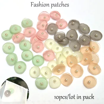 Clearance-ul 10buc/lot manual perla flori patch-uri de îmbrăcăminte, decorațiuni 3D carft aplicatii florale parches bordados ropa para