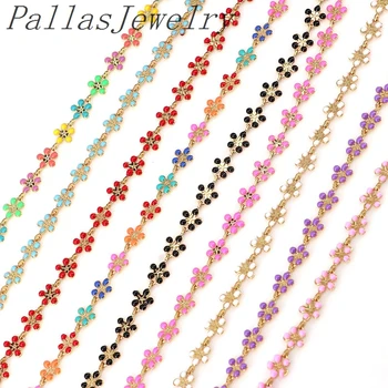 5Meters, Email Daisy Flower Rainbow lanț,rosu/roz/galben/argintiu/verde/albastru lant pentru bratara/colier bijuterii de luare