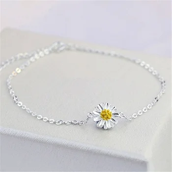 Femei Fete Drăguț Proaspete Mici Daisy Floarea-soarelui Flori Brățară Moda Bijuterii Cadouri BL0148