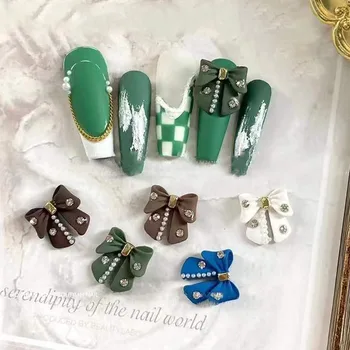 Nails Art Perle Bowknot Farmece Bijuterii de Unghii Decor Panglica Piese de Metal Decor 3d DIY Arc Fluture Îndrăgostiților Accesoires