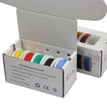 30m 20AWG Silicon Flexibil Cablu cu 5 Mix de culoare caseta 1 caseta 2 pachet Electric Linie de Sârmă de Cupru