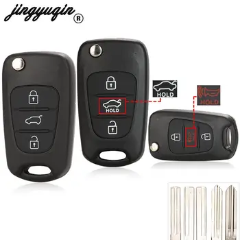 jingyuqin Flip key Remote Shell Caz Pentru I30 Hyundai IX35 Avante Pentru Kia K2 K5 Sportage Picanto, Rio, Cerato Ceed Sufletul fob 3Button