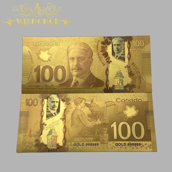 10buc/lot Frumos Canada Bancnote 1 10 100 Dolari Canadieni Bancnote în Placat cu Aur de 24k Pentru Colectie