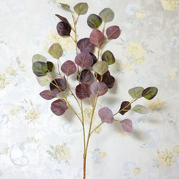 Timp de eucalipt ramură cu frunze rotunde de mătase Artificială de flori pentru casa DIY decorare nunta aranjament de flori false plante