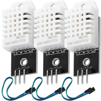 3Pack DHT22 AM2302 Temperatură și Senzor de Umiditate Module cu Cablu pentru Arduino și Raspberry Pi, Inclusiv EBook