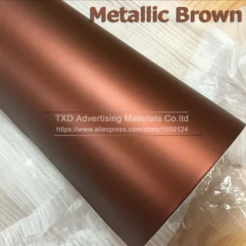 10/20/30/40/50/60X152CM/Lot Crom mat film de vinil maro metalizat de culoare crom mat, autocolant pentru masina de ambalaj cu bule de aer