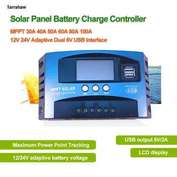MPPT Controler de Încărcare Solară 80A 100A 60A 40A 50A 30A, 12V/24V Baterii Regulator de Încărcare și Descărcători Solar Controler USB LCD