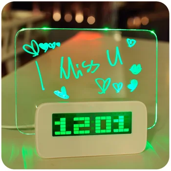 MOSEKO Upgrade Ceasuri de Alarmă LED Fluorescente Mesaj de Bord Digital Ceas cu Alarmă Calendar Noapte Lumina Verde/Albastru/Roșu Ceas de Birou