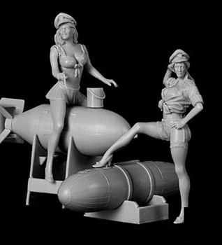 1:32 scară turnat rasina scenă de război model de rășină American soldat de sex feminin alb modelul de transport gratuit
