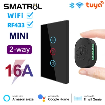 SMATRUL16A Tuya WiFi RF433 Inteligent NE Wireless Touch Comutator de Perete de Lumină 2 Mod de Module Pe Off Întrerupător Pentru Google Acasa Alexa Brazilia