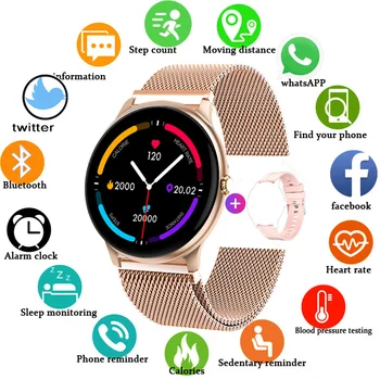 2022 Noi femeile ceas inteligent tensiunii arteriale de oxigen din sange monitor Color touch screen de fitness tracker Sport smartwatch femei