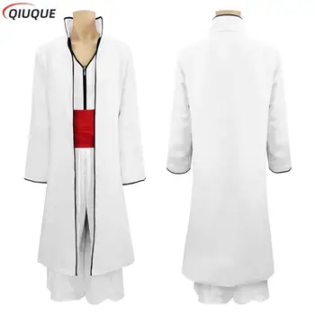 Anime Bleach Aizen Sosuke Arrancar Cosplay Costum Uniforma Trenci Ofițeresc Unisex Kimono Alb Se Potriveste