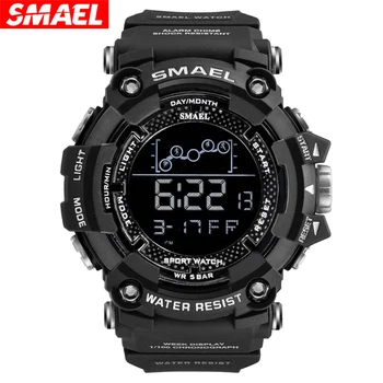 SMAEL Brand Sport Ceas Electronic Digital cu LED Cronometru rezistent la apa 50M Rezistent la Șocuri Armata Ceas Militar Barbati Ceasuri Sport