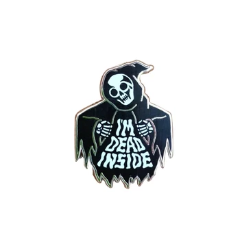 Eu sunt mort în interiorul scheletului brosa moartea cu Coasa email pin întuneric accesoriu de Halloween