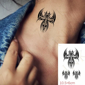 Impermeabil Tatuaj Temporar Autocolant Negru Cruce Totem Flash Tatuaj Fals Tatuaj Braț, Gât Picior Încheietura Piciorului Pentru Fete Barbati Femei Copii